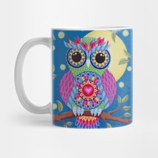 Colourful Happy Owl Mug